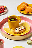 Colourful and inviting breakfast buffet with fresh offerings