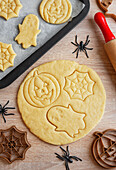 Preparation of festive biscuits for baking in the oven