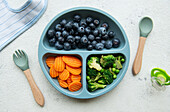 Healthy baby food in a bowl
