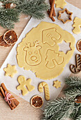 Christmas baking, gingerbread biscuits