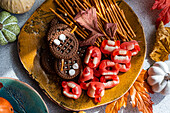 Assortment of Halloween themed cookies and candies