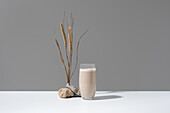 Refreshing tigernut horchata served with natural decor