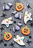 Multicolored Halloween homemade cookies