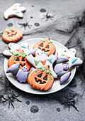 Multicolored Halloween homemade cookies