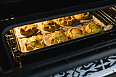 Traditional Mallorcan lamb patty in the oven