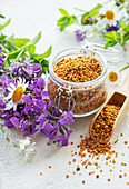 Healthy bee pollen grains