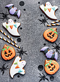 Multicolored Halloween homemade cookies