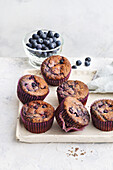 Vegan blueberry maple syrup muffins