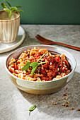 Lentil noodles with super bolo