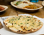 Crispy garlic naan bread