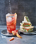 Campari Amalfi, salmon tramezzini with peas and cream cheese