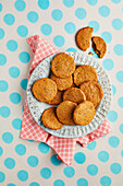 Gingerbread with linseed, soft plums and apple puree