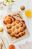 Easter lamb made from yeast dough