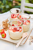 Eggnog mousse with strawberries