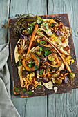 Veggie arrosto misto on truffled polenta