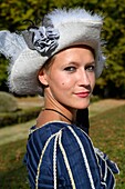 France, Yvelines (78), les Mesnuls, Les Mesnuls castlle,Heritage Day 2019, woman in costume during a historical reconstruction