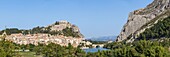 Frankreich, Alpes-de-Haute-Provence, Sisteron, die Altstadt, die Zitadelle aus dem XIV-XVI Jahrhundert und der Felsen von Baume