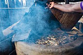 Ivory Coast, Grand Lahou district, Grand Lahou, smoking of fish