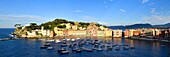 Italy, Liguria, Province of Genoa, Riviera di Levante, Sestri Levante, Bay of Silence (Baia del Silenzio)