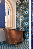 Morocco, Essaouira, Riad Salut Maroc, Story: Eccentric arty rendez-vous in a hyper vitamined riad