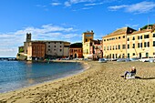 Italy, Liguria, Province of Genoa, Riviera di Levante, Sestri Levante, Bay of Silence (Baia del Silenzio)