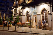 France, Bas Rhin, Strasbourg, old town listed as World Heritage by UNESCO, Krutenau district, Zurich square, Le Purgatoire wine bar