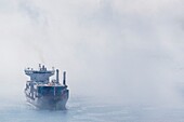 Denmark, Faroe Islands, Streymoy Island, Torshavn, Container Ship