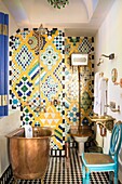 Morocco, Essaouira, Riad Salut Maroc, Story: Eccentric arty rendez-vous in a hyper vitamined riad