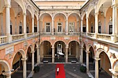 Italien, Ligurien, Genua, Via Garibaldi, Palazzi delle Strade Nuove, der Palazzo Tursi ist Teil der Palazzi dei Rolli 42, die zum Weltkulturerbe der UNESCO gehören