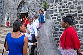 Mauritius, Rodrigues island, Saint-Gabriel cathedral, many little Rodriguans will make their first communion