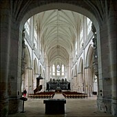 Frankreich, Somme, Saint Riquier, Abteikirche aus dem 13. Jahrhundert, das Kirchenschiff