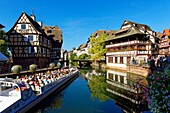 France, Bas Rhin, Strasbourg, old town listed as World Heritage by UNESCO, the Petite France District with the Maison des Tanneurs restaurant