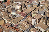 France, Alpes-de-Haute-Provence, Verdon Regional Nature Park, Castellane, the tiled roofs of downtown homes