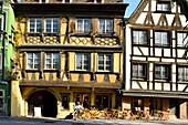 France, Bas Rhin, Strasbourg, old town listed as World Heritage by UNESCO, quai des Bateliers made pedestrian zone along the Ill river banks