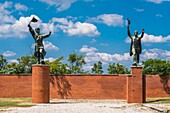 Hungary, Central Hungary, Budapest, Szobor Park or Memento Park includes all the ancient statues erected to the glory of communism in the Hungarian capital