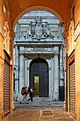 Italien, Ligurien, Genua, Via Garibaldi, Palazzi delle Strade Nuove, der Palazzo Tursi ist Teil der Palazzi dei Rolli 42, die zum Weltkulturerbe der UNESCO gehören