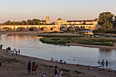 France, Indre et Loire, Loire valley listed as World Heritage by UNESCO, Tours, Tours, the beach on the Loire