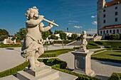 Slovakia, Bratislava, French garden of the castle built from the 13th to the 15th century and rebuilt in the 20th century following a fire