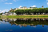 Frankreich, Indre et Loire, Loiretal, von der UNESCO zum Weltkulturerbe erklärt, Chinon am Ufer der Vienne und sein mittelalterliches Schloss