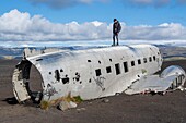 Iceland, Sudurland region, Solheimasandur, US Navy DC plane wreckage