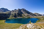 Frankreich, Alpes-Maritimes, Nationalpark Mercantour, Wanderung zu den Seen von Vens, dem großen See Superior (2325m)