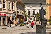 Serbia, Ba&#x10d;ka, Novi Sad, Statue of Jovan Jovanovi&#x107; Zmaj (1833-1904), one of the most famous Serbian poets, born in Novi Sad