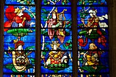 France, Oise, Beauvais, Saint Etienne church built between the 12th and 16th century, the Renaissance stained glass windows, Tree of Jesse stained glass masterpiece of England Leprince (1522)