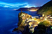 Italien, Ligurien, Nationalpark Cinque Terre, von der UNESCO zum Weltkulturerbe erklärt, Dorf Vernazza