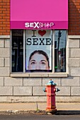 Canada, province of Quebec, Mauricie region, Trois-Rivières, a sex shop in the city center