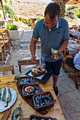 Croatia, Dalmatia, Sibenik Knin County, Dalmatian Coast, Kornati Islands National Park, Kornat Island, Konoba Opat restaurant, scallops