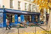 France, Paris, Belleville district in autumn, Moncoeur Belleville restaurant