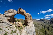 Frankreich, Alpes-Maritimes, Nationalpark Mercantour, Wanderseen Vens am Fer-Pass, der Tortisse-Bogen (2550m)