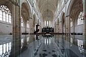 Frankreich, Somme, Saint Riquier, Abteikirche aus dem 13. Jahrhundert, das Kirchenschiff