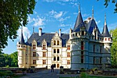 Frankreich, Indre et Loire, Loire-Tal, von der UNESCO zum Weltkulturerbe erklärt, Schloss Azay le Rideau, erbaut von 1518 bis 1527 von Gilles Berthelot, im Stil der Renaissance